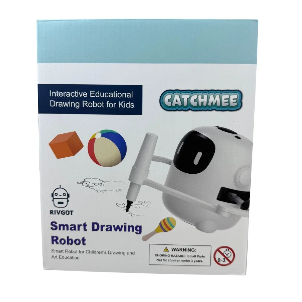 RIVGOT Catchmee Smart Drawing Robot Q01 Interactive Educational Toy White STEM